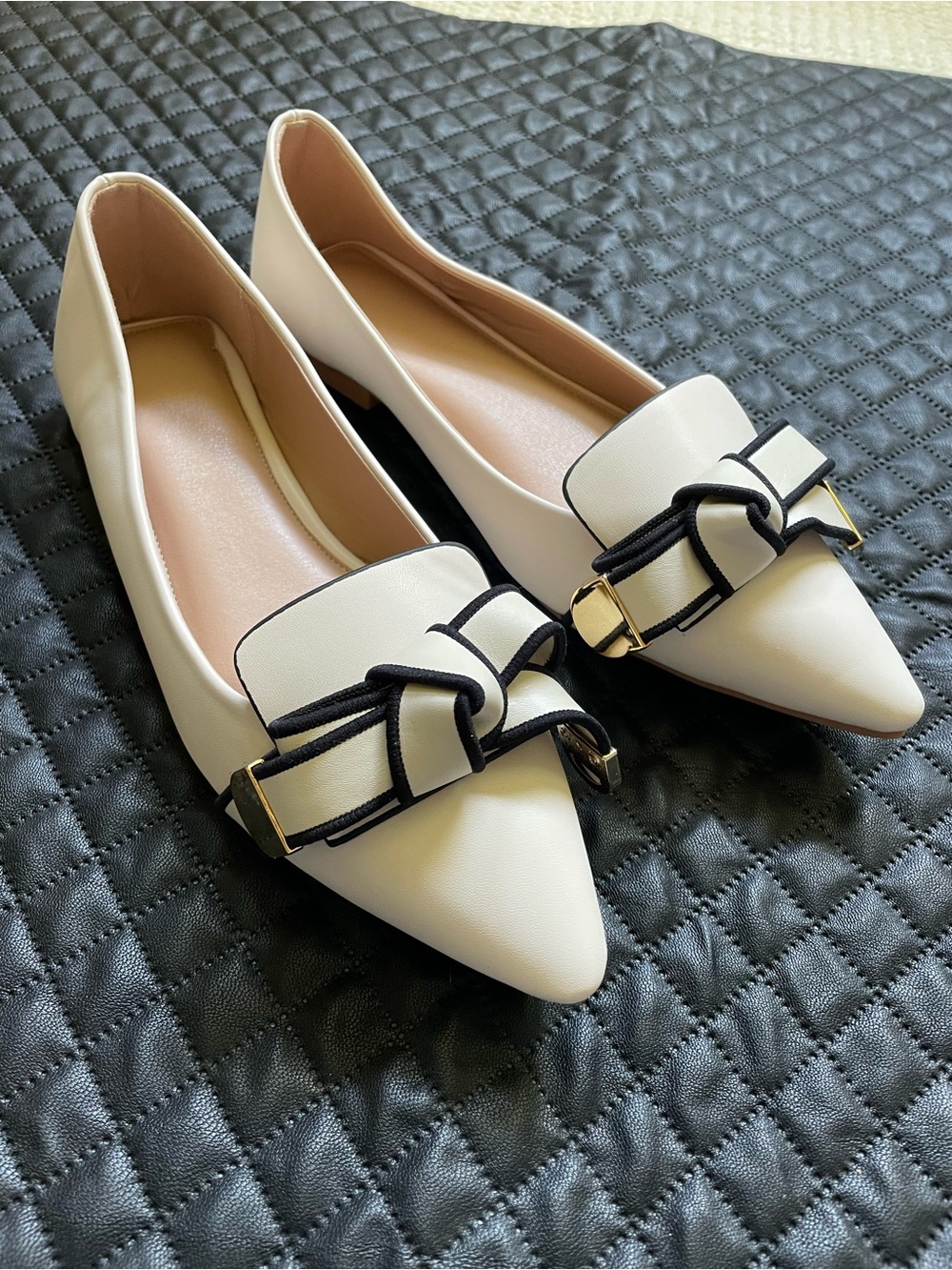 🖤 SHEIN Two-Tone Bow Flats | French-Inspired Ballet Shoes